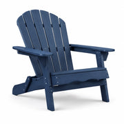 Silla Adirondack de madera azul 90 cm x 75 cm x 85 cm