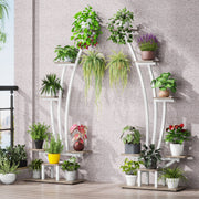 Soporte para plantas de interior, estante para flores de 6 niveles para jardín en casa - Juego de 2