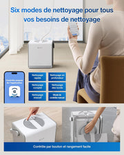 ECOVACS WINBOT W2 Pro Omni Robot limpiacristales con estación multifunción, se recarga durante el funcionamiento, boquilla de triple atomización, sistema de protección de 12 niveles