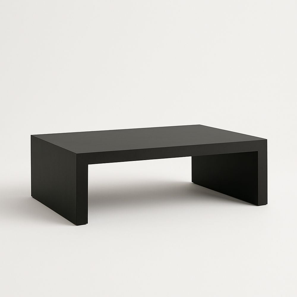 Mesa de centro rectangular de madera negra 120x60x30 cm