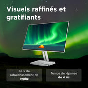 Lenovo L24i-4B - Monitor FHD de 23.8'' (IPS, 100 Hz, 4 ms, VGA+HDMI, cable HDMI) - Gris