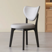 Silla de comedor sin brazos estilo wingback de piel sintética moderna