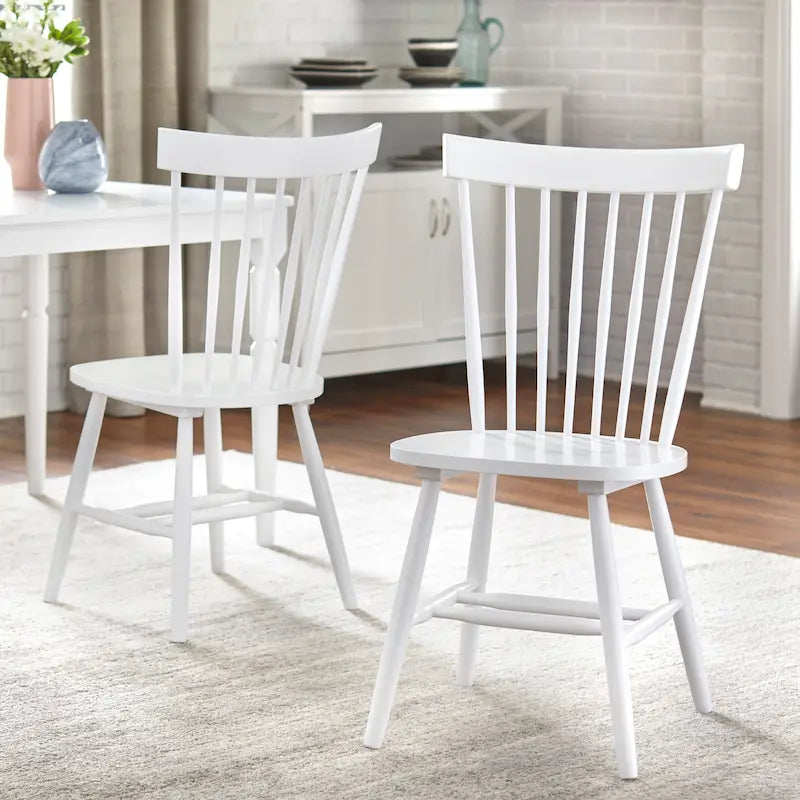 Sillas de comedor de madera maciza con respaldo de barrotes Simple Living Venice (juego de 2)