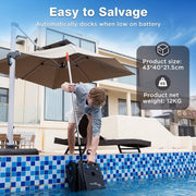 EVERCROSS BOT U8 Robot limpiafondos para piscina, robot de piscina inalámbrico con limpieza de línea de flotación, 120 min de autonomía, navegación inteligente, estacionamiento automático, piscinas de 200㎡