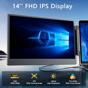 Extensión de pantalla para portátil, monitor portátil triple de 14" 1080P, extensión de monitor Plug & Play, para Win/Dex/Android/Mac