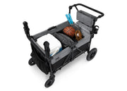 Jeep Wrangler Deluxe Stroller Wagon for 4 Kids – Removable Canopy, Cooler Bag, Modular Seats, XXL Storage, All-Terrain Tires, Adjustable Handlebars