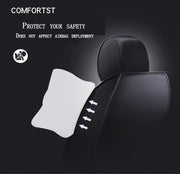 QWEDFSD Fundas de Asiento de Coche para MG MGS5 EV 2025, Protección Impermeable contra el Polvo, Juego Completo de Fundas de Asiento de Cuero, Blanco-Negro/C