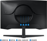 Monitor Samsung Odyssey G55C de 32", 165 Hz, 1 ms, panel VA curvo 1000R, QHD: 2560x1440, 2500:1, HDR10, AMD FreeSync, Auto Source Switch+, soporte ajustable, DisplayPort, HDMI