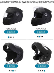 Casco de moto Bluetooth, casco integral con intercomunicador Bluetooth para 2 pilotos, aprobado por DOT/ECE, ligero, con doble visera, casco modular para adultos hombres y mujeres S~XL