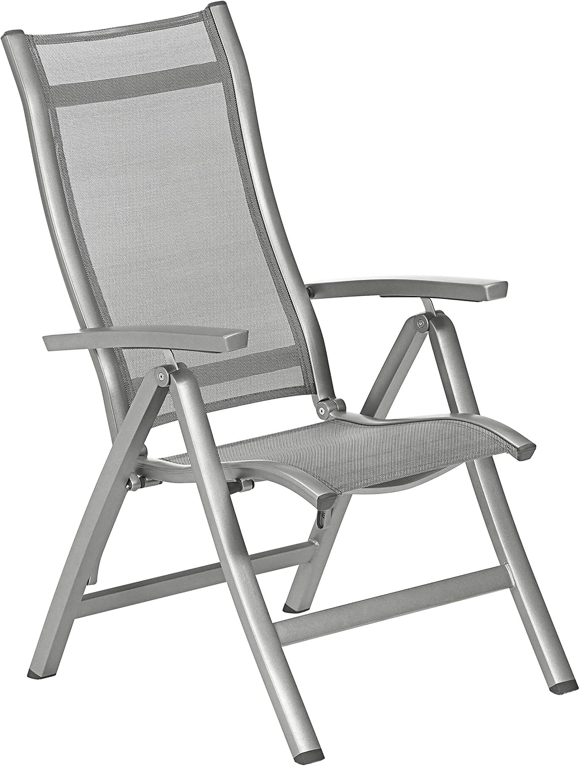 Sillón plegable Dehner Chicago, aprox. 110 x 63,5 x 67,5 cm, textileno/aluminio, gris