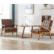 Juego de 2 sillas decorativas de estilo moderno de mediados de siglo con mesa auxiliar