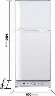 Refrigerador de gas SMETA con congelador, gas/230V, frigorífico combinado 175L, para casa de vacaciones, casa rural, garaje, caravana, autocaravana, blanco
