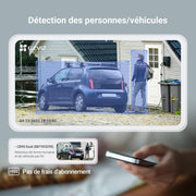 Cámara de vigilancia WiFi exterior inalámbrica EZVIZ 8MP (4MP+4MP) con doble objetivo motorizado, cámara exterior solar, modo siempre encendido, detección de personas/vehículos, CB90 Dual + panel solar de 8W