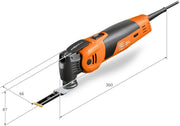 FEIN Multimaster MM 700 Max Top, nuestra mejor multiherramienta con 60 accesorios para serrar, lijar y cortar, 450 W, sistema antivibraciones, encastre StarlockMax, cambio de herramienta QuickIN