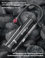 Bomba de pie para bicicleta con manómetro 220 PSI, minibomba de aire de aluminio compatible con válvulas Schrader, Presta y Dunlop, portátil