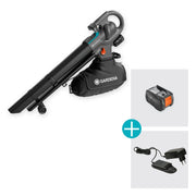 Aspirador/soplador de hojas a batería PowerJet Collect 18 V con función de aspiración y soplado, bolsa de recogida y velocidad ajustable, set