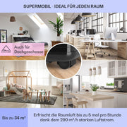 Aire acondicionado portátil Klarstein con manguera de escape, unidad 4 en 1 con ventilador, deshumidificador y modo nocturno, aire acondicionado pequeño y portátil para el hogar y la oficina, bajo consumo, 9000 BTU