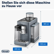 Cafetera superautomática De'Longhi Rivelia EXAM440.55.W con sistema de leche LatteCrema, recipiente de granos intercambiable, 16 bebidas de café y leche con solo tocar un botón, función Extra-Shot, pantalla táctil de 3,5 pulgadas, color blanco