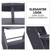 Hauck Trona Beta+ Newborn Set Eco Bouncer - Trona de madera evolutiva para bebés desde el nacimiento, incluye accesorio para recién nacidos, cojín de asiento y bandeja - Gris oscuro