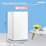 Comfee' RCD93WH2(E) Frigorífico de una puerta, 93 L, Control de temperatura, Instalación bajo encimera, Silencioso, Blanco