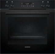 Siemens EQ211KAAB Set de horno empotrable iQ300, combinación de horno y placa integrable de 60 cm de ancho, precalentamiento rápido, esmalte brillante color granito, aire caliente 3D, zona para asados, negro