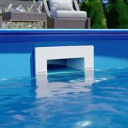 Piscina de pared de acero ovalada 4,50 x 2,50 x 1,20 m - revestimiento azul de 0,60 mm - pared de acero galvanizado en caliente de 0,60 mm - pasamanos de plástico - abertura para skimmer - fabricada en Alemania