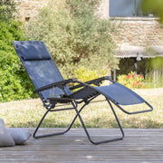 Lafuma MOBILIER - Sillón relax Zero Gravity R Clip - Tumbona plegable para terraza y jardín - Tejido Batyline® resistente - Tumbona multiposición, cómoda, Francia - Azul océano