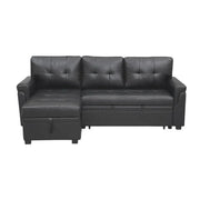 Sofá seccional reversible convertible con cama extraíble, chaise longue con almacenamiento oculto y patas duraderas