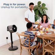 Ventilador nebulizador Shark FlexBreeze Pro – Interior y exterior, nebulización integrada, base de sobremesa, con o sin cable, hasta 24 horas de batería, oscilante, color antracita, FA302 (versión 2025)