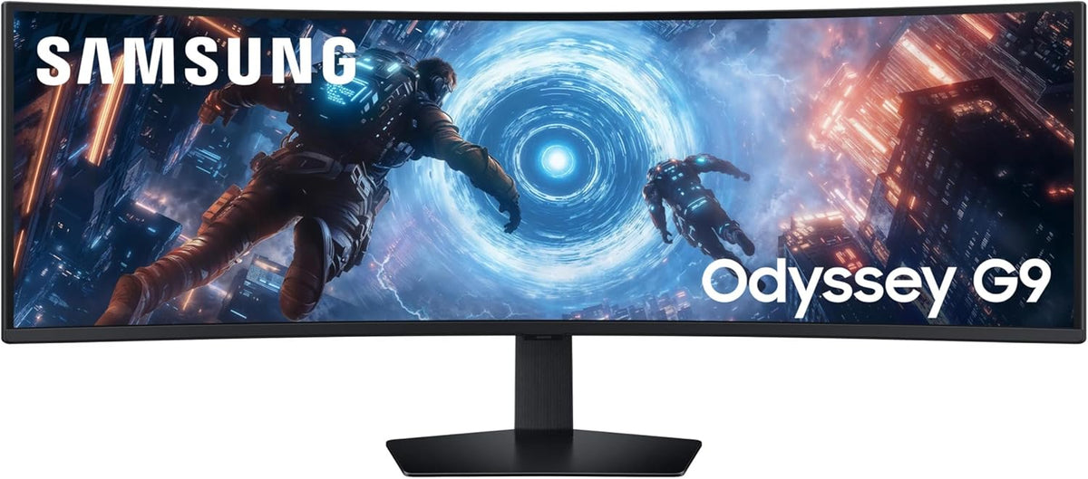 Monitor Samsung Odyssey G91F de 49'' 144Hz, 1ms, panel VA curvo 1000R, DWQHD: 5120 x 1440, 2500:1, AMD FreeSync Premium Pro, Auto Source Switch +, soporte ajustable, DisplayPort, HDMI, LS49FG916EUXEN