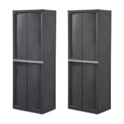 Gabinete organizador de almacenamiento de 4 estantes ajustables para garaje Sterilite, paquete de 2, gris