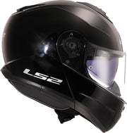 LS2, Casco de moto modular Strobe II negro brillante,