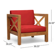 Set de conversación de 6 piezas de madera de acacia Brava Outdoor de Christopher Knight Home