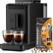 Cafetera superautomática Tchibo Esperto2 Caffè con función para 2 tazas para Caffè Crema y Espresso, Granite Black - INCLUYE set de degustación de café GRATIS