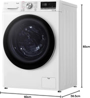 LG F4WV7080, Clase A, lavadora de carga frontal 8 kg, 1400 rpm, AI Direct Drive, Wi-Fi, limpieza profunda con vapor, gran capacidad, TRIPLE A, puerta exterior de cristal templado, 62 x 60 x 85 cm, blanco