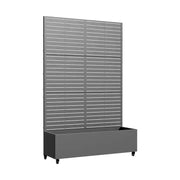 Jardinera con enrejado MAYEERTY Gris hierro, estilo clásico con persianas, 72x35x16 pulg., juego de 3 piezas