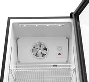 SCHOEPF Refrigerador con puerta de cristal - refrigerador comercial para bebidas - refrigeración por aire forzado - refrigerador con puerta de vidrio - 347 l - 5 estantes de rejilla ajustables - 194,5 cm de altura - GKS350 (Negro)