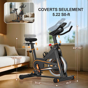 Bicicleta Estática, Bicicleta de Interior Ultrasilenciosa DMASUN, Bicicleta Estática con Resistencia de Ajuste Continuo, Cardio en Casa, Manillar y Sillín Ajustables, Portabotellas, Capacidad 160 kg