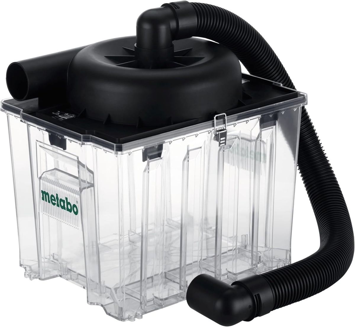 Separador previo Metabo para aspiradores universales con tecnología ciclónica - 99% de grado de separación para polvo, suciedad y líquidos - Depósito transparente de 25 l, sistema metaBOX, vaciado sencillo