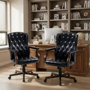 Silla de oficina ejecutiva con diseño de respaldo alado y giro para oficina en casa