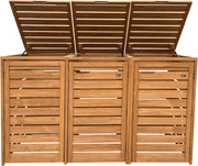 AXI Lex Cubrecontenedor de madera marrón | Cerramiento para 3 cubos de basura - 240-720 L | Caja de almacenaje para cubos de basura