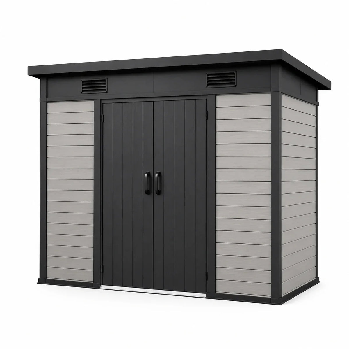 Caseta de jardín de polipropileno gris/negro 310x210x220 cm