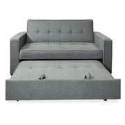 Sofá cama de 2 plazas modelo Vienna con reposabrazos, gris, diseño moderno, práctico y funcional