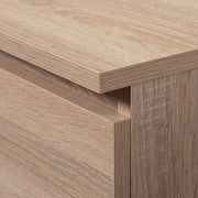Cómoda AKORD K100 con 3 cajones, armario con 2 puertas y 4 estantes, para salón o dormitorio, moderna, tablero laminado de 16 mm, A101xH76xP35 cm, color roble Sonoma y roble Sonoma