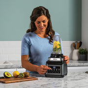Procesador de alimentos y licuadora 3 en 1 Ninja con 5 programas: Mezclar, Mezcla máxima, Picar, Licuar, Triturar, recipiente de 1,8 L, jarra de 2,1 L, vaso de 700 ml, 1200 W, apto para lavavajillas, Auto-iQ, negro BN800EU