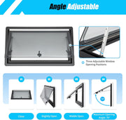 LENDISIY Ventana lateral para autocaravana Ventana abatible 90x50cm Ventana para caravana Ventana de empuje con marco Protección solar y visual para RV Caravana Autocaravana Furgoneta