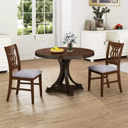 Juego de 4 sillas de comedor Costway con asiento acolchado, respaldo hueco y estructura de madera de caucho