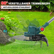 Cortacésped inalámbrico de 21V, cortacésped inalámbrico 4 en 1 compatible con baterías Makita, cortacésped con cepillo para malas hierbas, desbrozadora y motoguadaña incl. cabezal de hilo TAP-N'-GO, 2 baterías de 4.0Ah, motor sin escobillas de 750W