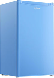 Minirefrigerador Upstreman con congelador de 91 L, termostato ajustable, refrigerador pequeño para dormitorio, frigorífico compacto para oficina, azul - BR321