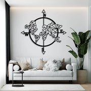 Mapa del mundo geométrico de madera para pared, 50-90 cm, contrachapado, decoración de pared